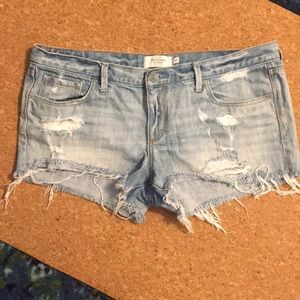 Abercrombie & Fitch Cut off denim shorty shorts